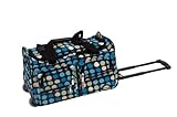 Rockland Luggage 22 Inch Rolling Duffle Bag, Mulblue Dot, Small