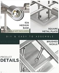 Youroke 6-Light Semi Flush Mount Ceiling Light