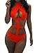 Viottiset Women's Cute Bandage Criss Cross One Piece Cut Out Push Up Backless Halter Monokini Swimsuit Bathing Suit Swimwear Orange M