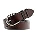 WHIPPY Genuine Leather Belt for Women Waist Belt with Brushed Alloy Buckle
