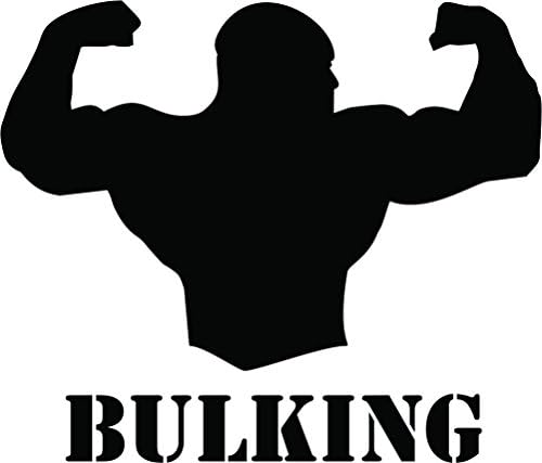 BULKING Man Powerlifter Workout Vinyl Car Decal, Laptop Decal, Window Car Sticker (8in, Black)