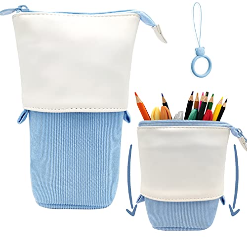 Pop Up Pencil Case Stand Up Pen Holder Cute Telescopic Pencil Pouch