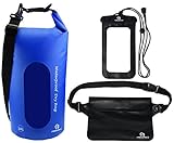 Freegrace Waterproof Dry Bags Set of 3 - Dry Bag with 2 Zip Lock Seals & Detachable Shoulder Strap, Waist Pouch & Phone Case - Can Be Submerged Into Water for Swimming, Kayak, Rafting & Boating