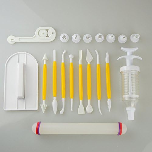 Cake Decorating Tool Set ,Fondant Smoothing Polisher Flower Modelling Tool kit (19 pcs)