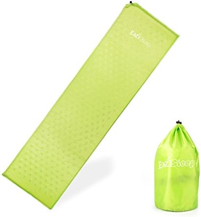 Self inflating sleeping pad lightweight - only 1.8lbs Quality foam mat premium insulation For camping hiking backpacking kids sleepovers yoga keep fit Indoor Outdoor Smallest compact foldable