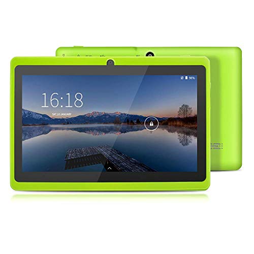 YUNTAB 7 inch Android Tablet – 1.5 Ghz Quad Core CPU, with WiFi, 1GB RAM, 8GB ROM, 1024×600 HD Touch Screen, Pre-Loaded Google Play Store & Games, Dual Camera(Green)