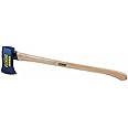 ESTWING 4 Pound 36 Inch Full Sized Hand Sharpened Axe with Curved Wooden American Hickory Handle for Cutting and Splitting, Green