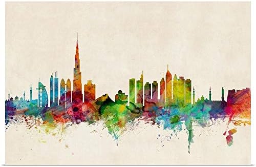 GREATBIGCANVAS Poster Print Dubai Skyline by Michael Tompsett 18"x12"