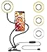 Selfie Ring Light with Cell Phone Holder Stand for Live Stream / Makeup, Bcway Clip Lazy Bracket for iPhone / Android, [3-Light Mode] [10-Level Brightness] LED Desk Lamp for Kitchen, Bedroom