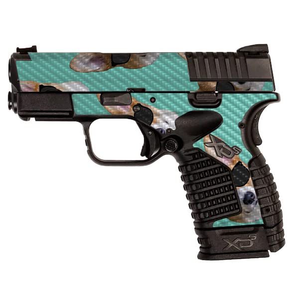 MightySkins Carbon Fiber Skin Compatible with Springfield XDS 3.3 - Cool Corgi…