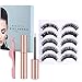Magnetic Eyelashes and Eyeliner Kit, 5 Pairs of Natural Soft False Eyelashes and Delicate Smooth Eyeliner, Thick Curly Lashes with Waterproof Texture, Easy to Wear and Reusable.