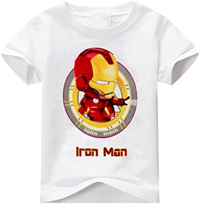 Ironman Shirt for Kids Boys Graphic Tee Soft Cotton Short Sleeve Toddler Costume T-shirt