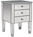 Convenience Concepts Gold Coast 3 Drawer Mirrored End Table, Mirror / Silver