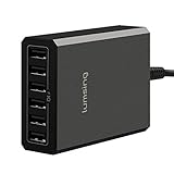 Lumsing 60W 5V 6-Port USB Desktop Charger Charging Intelligent Control Chipset Multi Travel Power for iphone, ipad, Samsung,Nexus, HTC, Sony and More (Black)