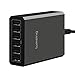 Lumsing 60W 5V 6-Port USB Desktop Charger Charging Intelligent Control Chipset Multi Travel Power for iphone, ipad, Samsung,Nexus, HTC, Sony and More (Black)