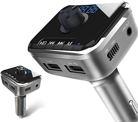 FM Transmitter,Car MP3 Player Bluetooth Handsfree Car Kit Wireless Radio Audio Adapter with TF Slot USB Charger Aux Input for Smartphones(S05)