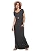 MakeMeChic Women's Short Sleeve Loose Casual Plain Long Maxi Dress