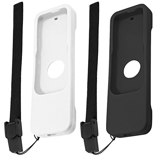 FineGood Protective Case for Apple TV 4K 4th 5th Generation Siri Remote Controls, 2 Pack Silicone Skidproof Cover of Protection for TV 4 4K Remote - Black, White