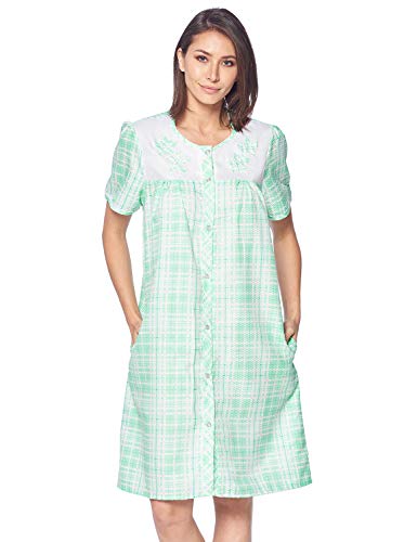button front house dress