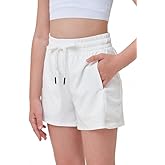 Girls Athletic Shorts with Spandex Liner Quick Dry Running Fitness Shorts for Kids Teen Active Sports Track