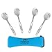 Tapirus Stainless Steel Classic Sporks Set of 4 - Save Space When Camping, Hiking or Backpacking - Heavy Duty Fire Proof Metal Tool - Long Handle, Reusable and Extra Light for Travel - with Case