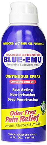 Blue Emu Continuous Pain Relief Spray, 4 Ounce (2 Pack) Blue-uS Blue Emu Continuous Pain Relief Spray, 4 Ounce (2 Pack) Blue-uS