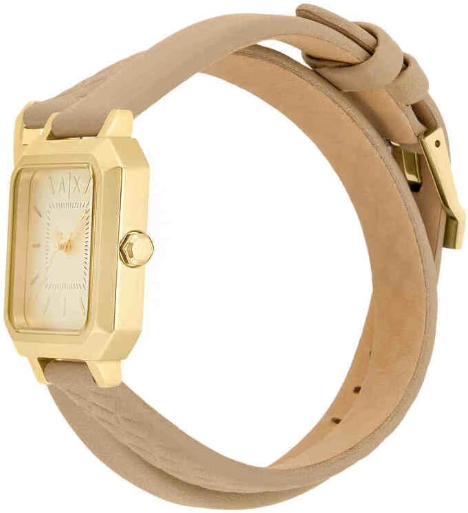 Armani Exchange relógio analógico de quartzo para mulheres com correia de couro AX5728