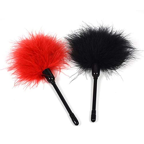 YUNJIYIFANG Nice 10Cm Short Flirting Feather Black Spanking Tickler Sex Toy Erotic Toy Slave Flogger for Couple