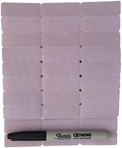 Large Blank Violet Iron on Clothing Labels with Special Permanent Marker - Larger Size Easier to Write on!