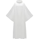 MYAYD Cotton Unisex Cassock Robe Clergy Pulpit Liturgical Church Loose Uniform Plus size White