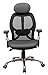 OFFICE FACTOR High Back Executive Office Chair, Ergonomic Black Mesh Managers Chair with Adjustable Arms and Lumbar Support, 5 Leg Aluminum Base, 300 Lbs Weight Limit