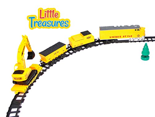 Little Treasures Train Tracks Engineering Fixer Man Set - Drive Down This Construction Train Set and fix All The Tracks While You Drive Down The line - Fun Toy for Kids Ages 3+