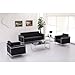 Flash Furniture HERCULES Lesley Series Contemporary Black LeatherSoft Loveseat with Encasing Frame