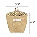 Acronde 3PCS Mini Hanging Storage Bag Cotton Linen Small Storage Basket Collapsible Convenient Decor Bin Bag for Room Wall Door Closet (Dot)