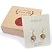 Genuine Natural Gemstone Wire Wrap Dangle Drop Earrings Gold Plated 925 Sterling Silver Hook/Brown Rutile Quartz Square