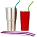 Silicone Straws for 30 oz Tumbler Yeti - 6 Regular Straws Reusable Straws + 2 Brushes + One Red Pouch - Silicone Straws Complete Bundle