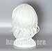 Happylifehere Japanese Anime Curly White Short Cosplay Costume Wig + Free Red Clips + Tattoo + Wig Cap
