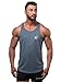 Dri Fit Microfiber Bodybuilding Stringer Tank Top Y-Back Racerback, Large, Charcoal Grey