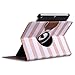 ULAK iPad Air Case, Multi-Angle Rotating Stand Protective Case Cover for Apple iPad Air (2013 Release) with Automatic Wake/Sleep Function (Rose Gold/White Stripes)