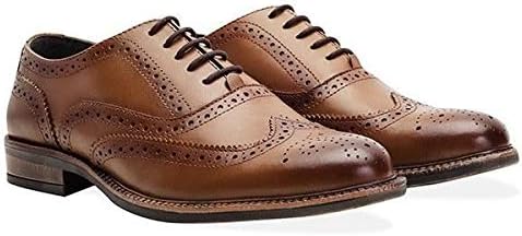 Mens TAN Chunky Oxford Brogue Shoe