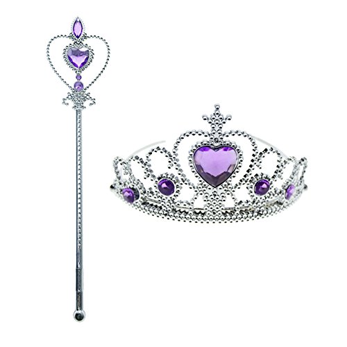 Little Mermaid Princess Ariel Costume for Girls Dress Up Party with Crown Mace (L,120cm)