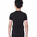 Kids Compression Shirt Underwear Boys Youth Under Base Layer Short Sleeve Top SK, Black, Small