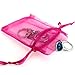 Bezall 100Pcs Organza Bags 4x6 Inch, Hot Pink Small Jewelry Bag Drawstring Mesh Gift Bags Wedding Party Favor Christmas Candy Pouches
