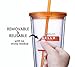 Cupture Classic Insulated Double Wall Tumbler Cup with Lid, Reusable Straw & Hello Name Tags - 24 oz, 2 Pack (purple/orange)