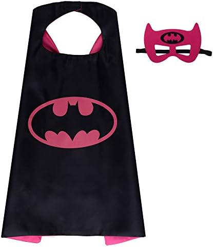 Halloween Costume Superhero Dress Up For Kids - Best For Christmas Gift, Children's Birthday, Cosplay Party. Satin Cape and Felt Mask Role Play Set. Cartoon Outfit For Boys and Girls (Batgirl)