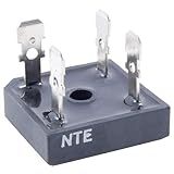 NTE Electronics NTE53016 Silicon Bridge Rectifier, Full Wave, Single Phase, Low Profile Epoxy Case, 50 Amps Maximum Output Current, 200V Maximum Recurrent Peak Reverse Voltage