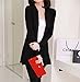 Shawhuaa Womens Knitted Slim Fit Open Front Cardigan Sweater Shawl Black