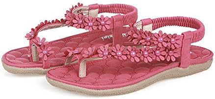 YH Summer Bohemian Style Anti-skid Soft Sole Women's Flat Thong Sandal Rose 40