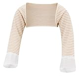 ScratchSleeves | Little Boys' Stay-On Scratch Mitts Stripes | Cappuccino and Cream | 2 to 3 Years