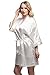 Women's Bride Bridesmaid Robes Short Kimono Robe Dressing Gown for wedding, White, M